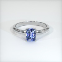 0.77 Ct. Blue Sapphire Ring, 10K White Gold 1