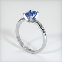 0.77 Ct. Blue Sapphire Ring, 10K White Gold 2