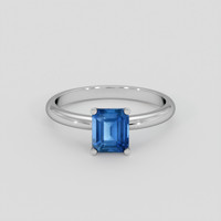 1.24 Ct. Blue Sapphire Ring, 10K White Gold 1