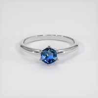 0.49 Ct. Blue Sapphire Ring, 10K White Gold 1