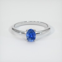0.96 Ct. Blue Sapphire Ring, 10K White Gold 1