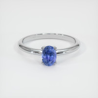0.95 Ct. Blue Sapphire Ring, 10K White Gold 1