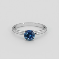 0.88 Ct. Greenish Blue Sapphire Ring, 10K White Gold 1