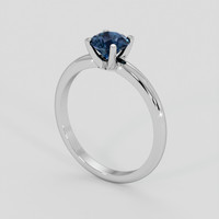 0.88 Ct. Greenish Blue Sapphire Ring, 10K White Gold 2
