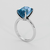 8.44 Ct. Blue Aquamarine Ring, 10K White Gold 2