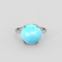 8.85 Ct. Blue Turquoise Ring, 10K White Gold 1