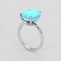 8.85 Ct. Blue Turquoise Ring, 10K White Gold 2