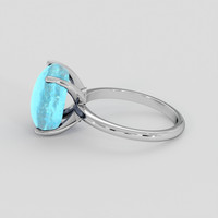 8.85 Ct. Blue Turquoise Ring, 10K White Gold 4