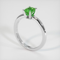 0.73 Ct. Yellowish Green Chrome Tourmaline Ring, 10K White Gold 2