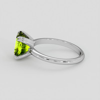 2.86 Ct. Yellowish Green Peridot Ring, 10K White Gold 4
