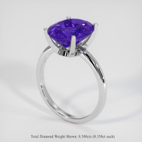 4.42 Ct. Violet Tanzanite Ring, 10K White Gold 2