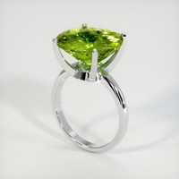 8.62 Ct. Green (Lime Green) Peridot Ring, 10K White Gold 2