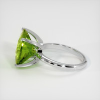 8.62 Ct. Green (Lime Green) Peridot Ring, 10K White Gold 4