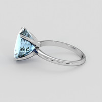 5.99 Ct. Blue Aquamarine Ring, 10K White Gold 4