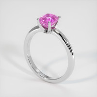1.21 Ct. Pink Sapphire Ring, 10K White Gold 2