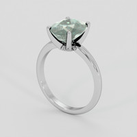 4.70 Ct. Bluish Green Sapphire Ring, 10K White Gold 2