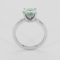 4.70 Ct. Bluish Green Sapphire Ring, 10K White Gold 3