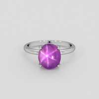 5.42 Ct. Purplish Pink Sapphire Ring, 10K White Gold 1