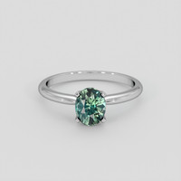 1.17 Ct. Bluish Green Sapphire Ring, 10K White Gold 1