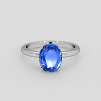 2.62 Ct. Blue Sapphire Ring, 10K White Gold 1