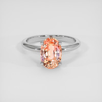3.04 Ct. Padparadscha Sapphire Ring, 10K White Gold 1