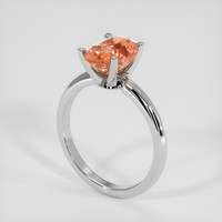 3.04 Ct. Padparadscha Sapphire Ring, 10K White Gold 2