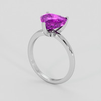 3.50 Ct. Pinkish Purple Sapphire Ring, 10K White Gold 2