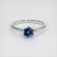 0.82 Ct. Blue Sapphire Ring, 10K White Gold 1