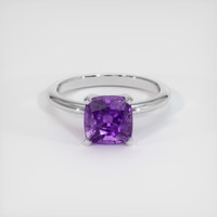 2.94 Ct. Purple Sapphire Ring, 10K White Gold 1