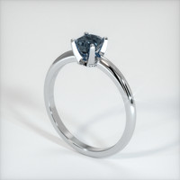 0.68 Ct. Greyish Blue Sapphire Ring, 10K White Gold 2