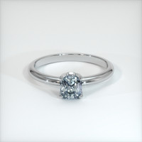 0.86 Ct. Bluish Grey Sapphire Ring, 10K White Gold 1