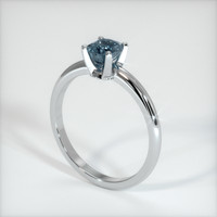 0.86 Ct. Bluish Grey Sapphire Ring, 10K White Gold 2
