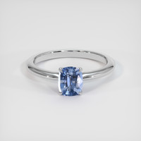 0.89 Ct. Blue Sapphire Ring, 14K White Gold 1