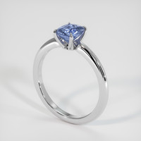 0.89 Ct. Blue Sapphire Ring, 14K White Gold 2