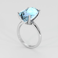 8.48 Ct. Blue Aquamarine Ring, 14K White Gold 2
