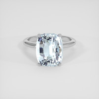 6.66 Ct. Blue Aquamarine Ring, 14K White Gold 1