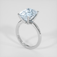 6.66 Ct. Blue Aquamarine Ring, 14K White Gold 2