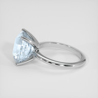 6.66 Ct. Blue Aquamarine Ring, 14K White Gold 4