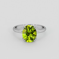 2.86 Ct. Yellowish Green Peridot Ring, 14K White Gold 1