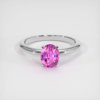 1.21 Ct. Pink Sapphire Ring, 14K White Gold 1