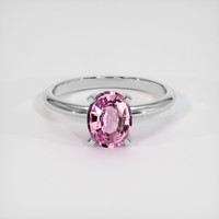 1.20 Ct. Pink Sapphire Ring, 14K White Gold 1