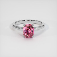 1.92 Ct. Pink Sapphire Ring, 14K White Gold 1