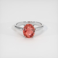 2.50 Ct. Padparadscha Sapphire Ring, 14K White Gold 1