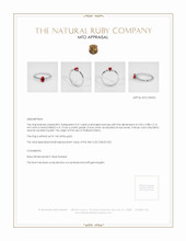 Ruby 戒指 0.41 Ct., 14K 白色黄金 Appraisal