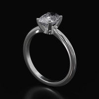 1.65 Ct. White Sapphire Ring, 14K White Gold 2