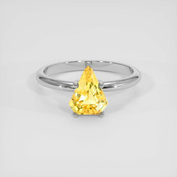 1.84 Ct. Orangish Yellow Sapphire Ring, 14K White Gold 1