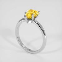 1.84 Ct. Orangish Yellow Sapphire Ring, 14K White Gold 2