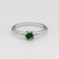 0.63 Ct. Green Sapphire Ring, 14K White Gold 1