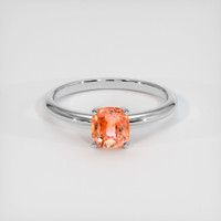 1.26 Ct. Orange Sapphire Ring, 14K White Gold 1