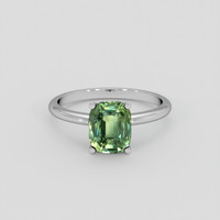 3.02 Ct. Green Sapphire Ring, 14K White Gold 1